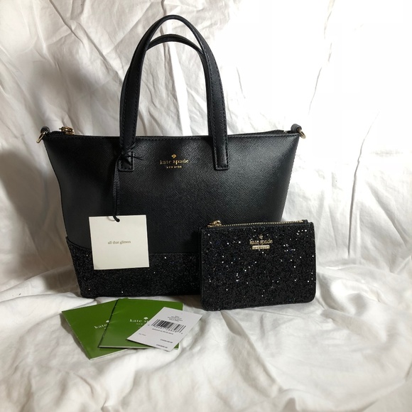 kate spade Handbags - FLASH SALE NWT Kate Spade Glitter Ina & Bitsy Set